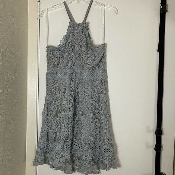 Anthropologie foxie dox blue lace halter mini dress size medium petite - Picture 8 of 8